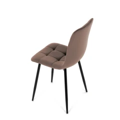 Židle jídelní, hnědá sametová látka, nohy černý kov CT-281 BR4