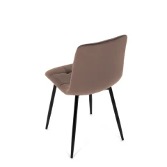 Židle jídelní, hnědá sametová látka, nohy černý kov CT-281 BR4