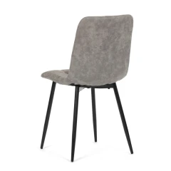 Židle jídelní, šedá látka cowboy, nohy černý kov CT-281 GREY3