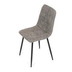 Židle jídelní, šedá látka cowboy, nohy černý kov CT-281 GREY3