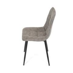 Židle jídelní, šedá látka cowboy, nohy černý kov CT-281 GREY3