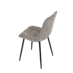 Židle jídelní, šedá látka cowboy, nohy černý kov CT-281 GREY3