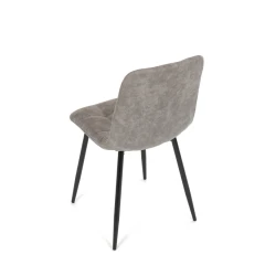 Židle jídelní, šedá látka cowboy, nohy černý kov CT-281 GREY3