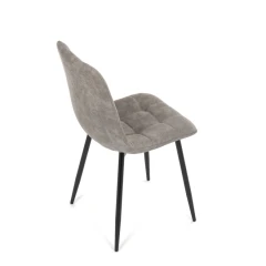Židle jídelní, šedá látka cowboy, nohy černý kov CT-281 GREY3