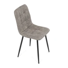 Židle jídelní, šedá látka cowboy, nohy černý kov CT-281 GREY3