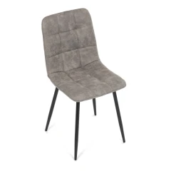 Židle jídelní, šedá látka cowboy, nohy černý kov CT-281 GREY3