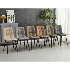 Židle jídelní, šedá látka cowboy, nohy černý kov CT-281 GREY3