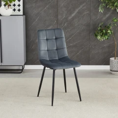 Židle jídelní, šedá sametová látka, nohy černý kov CT-281 GREY4