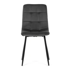 Židle jídelní, šedá sametová látka, nohy černý kov CT-281 GREY4