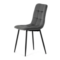 Židle jídelní, šedá sametová látka, nohy černý kov CT-281 GREY4