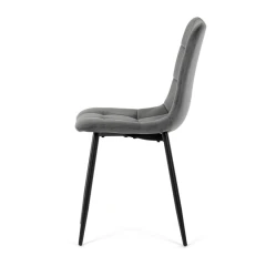 Židle jídelní, šedá sametová látka, nohy černý kov CT-281 GREY4