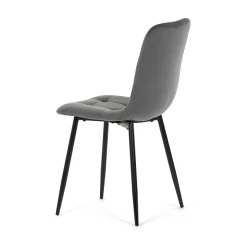 Židle jídelní, šedá sametová látka, nohy černý kov CT-281 GREY4