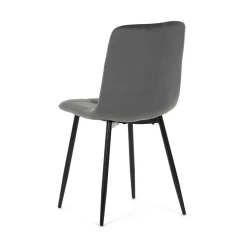 Židle jídelní, šedá sametová látka, nohy černý kov CT-281 GREY4