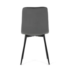Židle jídelní, šedá sametová látka, nohy černý kov CT-281 GREY4