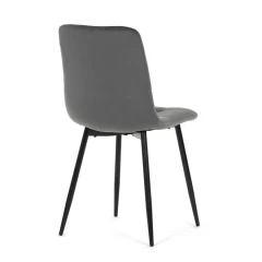 Židle jídelní, šedá sametová látka, nohy černý kov CT-281 GREY4