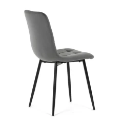 Židle jídelní, šedá sametová látka, nohy černý kov CT-281 GREY4