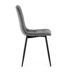 Židle jídelní, šedá sametová látka, nohy černý kov CT-281 GREY4
