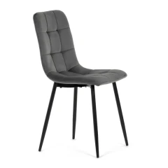 Židle jídelní, šedá sametová látka, nohy černý kov CT-281 GREY4