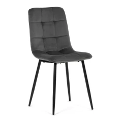 Židle jídelní, šedá sametová látka, nohy černý kov CT-281 GREY4