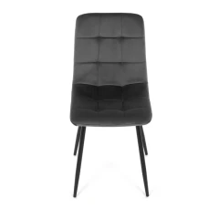 Židle jídelní, šedá sametová látka, nohy černý kov CT-281 GREY4