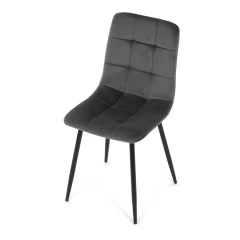 Židle jídelní, šedá sametová látka, nohy černý kov CT-281 GREY4
