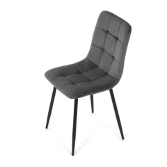 Židle jídelní, šedá sametová látka, nohy černý kov CT-281 GREY4