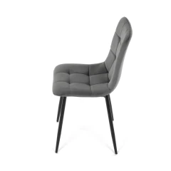Židle jídelní, šedá sametová látka, nohy černý kov CT-281 GREY4