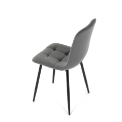 Židle jídelní, šedá sametová látka, nohy černý kov CT-281 GREY4