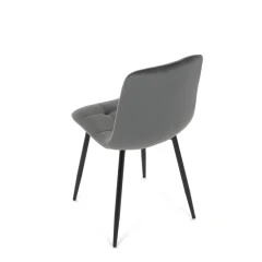 Židle jídelní, šedá sametová látka, nohy černý kov CT-281 GREY4