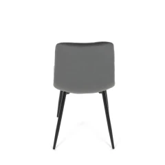 Židle jídelní, šedá sametová látka, nohy černý kov CT-281 GREY4