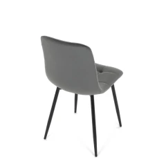 Židle jídelní, šedá sametová látka, nohy černý kov CT-281 GREY4