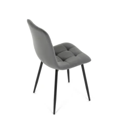 Židle jídelní, šedá sametová látka, nohy černý kov CT-281 GREY4