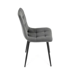 Židle jídelní, šedá sametová látka, nohy černý kov CT-281 GREY4