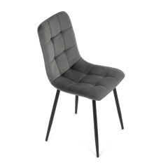 Židle jídelní, šedá sametová látka, nohy černý kov CT-281 GREY4