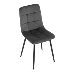 Židle jídelní, šedá sametová látka, nohy černý kov CT-281 GREY4
