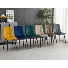 Židle jídelní, šedá sametová látka, nohy černý kov CT-281 GREY4