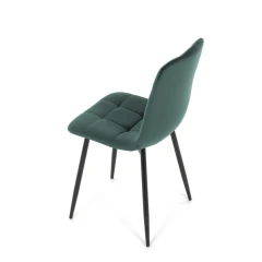 Židle jídelní, zelená sametová látka, nohy černý kov CT-281 GRN4