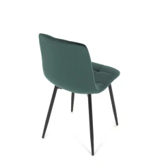 Židle jídelní, zelená sametová látka, nohy černý kov CT-281 GRN4