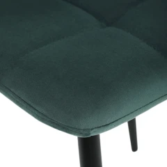 Židle jídelní, zelená sametová látka, nohy černý kov CT-281 GRN4