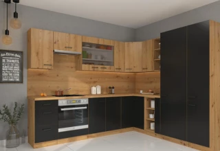Kuchyňská dvířka Molly ZM 713x596 černá/dub artisan č.7