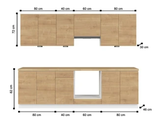 Kuchyň SOLE 260 cm, s vybavením, dub arlington č.5