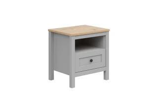 SALGA noční stolek KOM1S, šedá arktisgrau/dub artisan