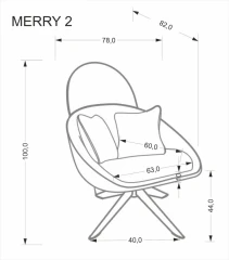 Otočné relaxační křeslo MERRY 2, krémová č.3