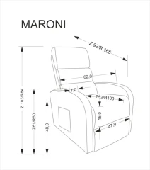 Relaxační polohovací křeslo MARONI, šedá č.6
