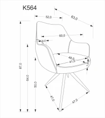 Otočné křeslo K564, šedá č.7
