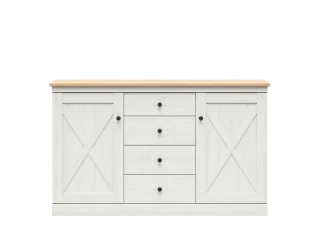 FRIJA komoda KOM2D4S, bílá /dub artisan č.2