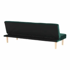 Rozkládací pohovka ALIDA - smaragdová Velvet látka / dub č.4