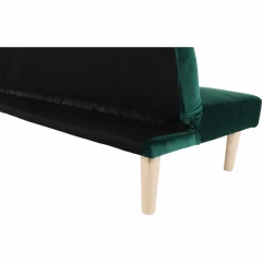 Rozkládací pohovka ALIDA - smaragdová Velvet látka / dub č.5
