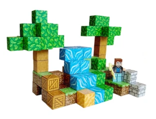 Magnetická stavebnice Minecraft Stromy a vodopád s postavičkou 101ks