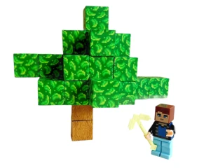 Magnetická stavebnice Minecraft Stromy a vodopád s postavičkou 101ks